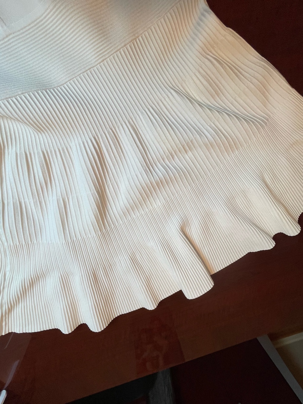 Milly White Fit and Flare Bandage Knit V-Neck Midi Dress Long Sleeve Size Large - Picture 13 of 13
